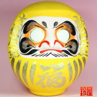 縁起物の置物：福だるま・黄色